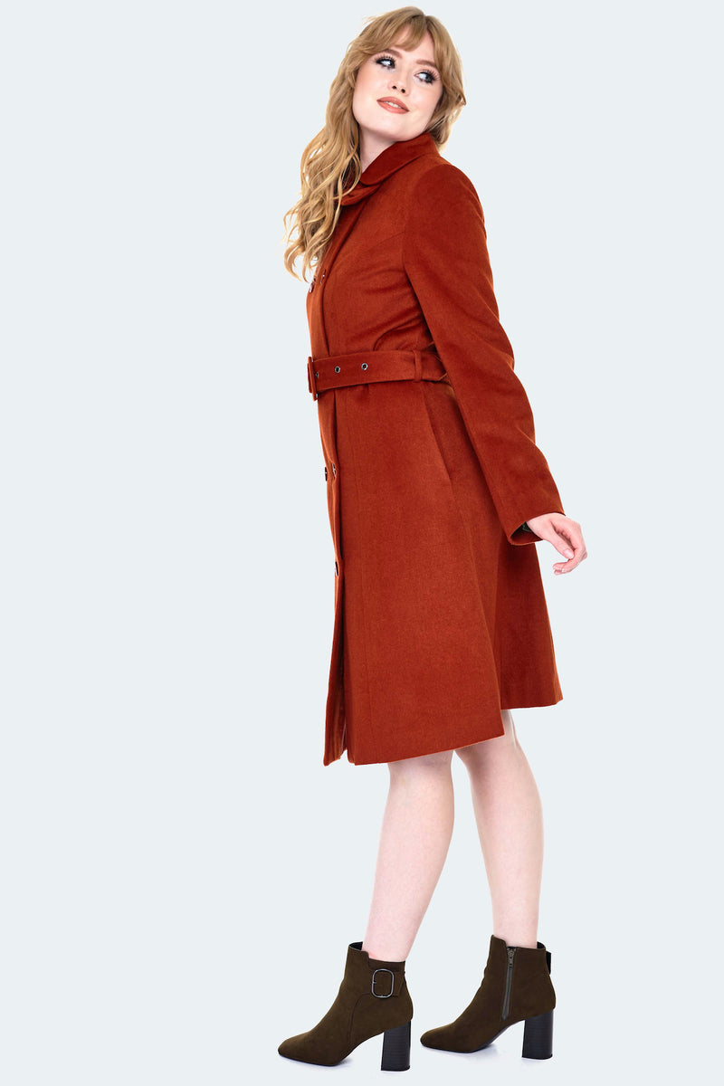 Rust Belted Coat with a Bow by Voodoo Vixen