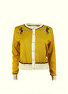 Mustard Eagles Embroidered Vera Cardigan by Palava