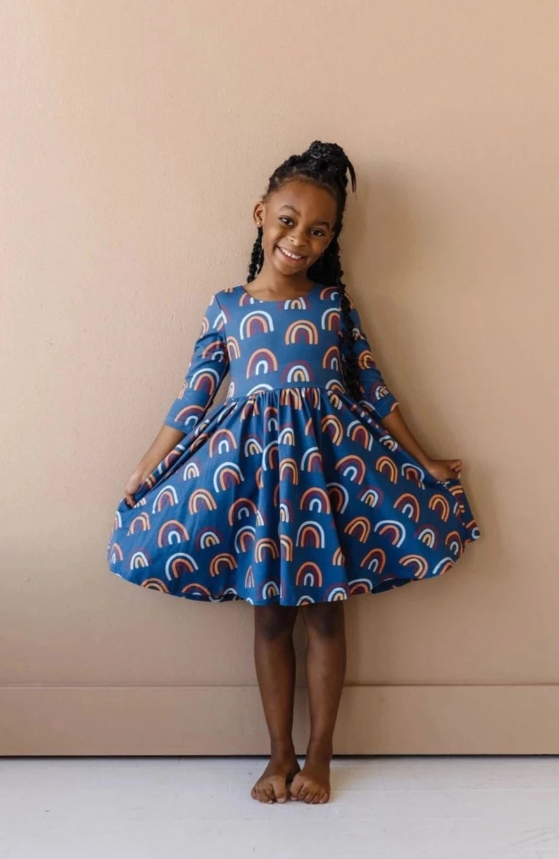 Kids navy deals dress