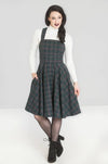 Green Plaid Peebles Pinafore Dress by Hell Bunny