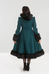 Elvira Hooded Coat in Dark Green by Hell Bunny