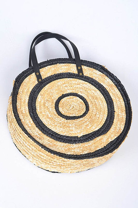 Spiral Straw Summer Tote Bag