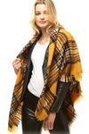 Mustard Plaid Blanket Scarf