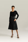 Black Vegan Leather Full Skirt by Molly Bracken