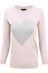 Blush Pink & Gray Heart Pullover Sweater