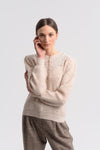 Beige Lace Yoke Sweater by Molly Bracken