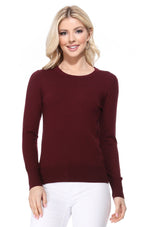 Burgundy Long Sleeve Knit Sweater