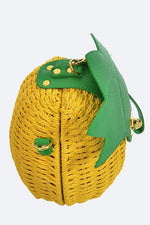 Wicker Yellow Pineapple Crossbody Bag