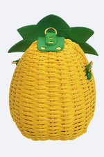 Wicker Yellow Pineapple Crossbody Bag