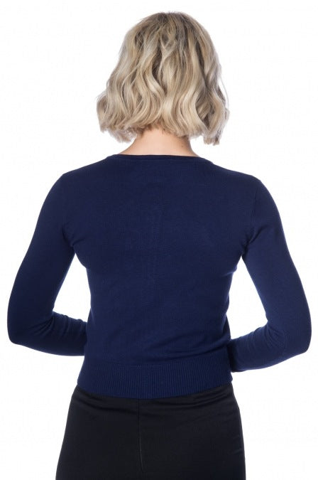 Christmas Bird Navy Cardigan by Banned