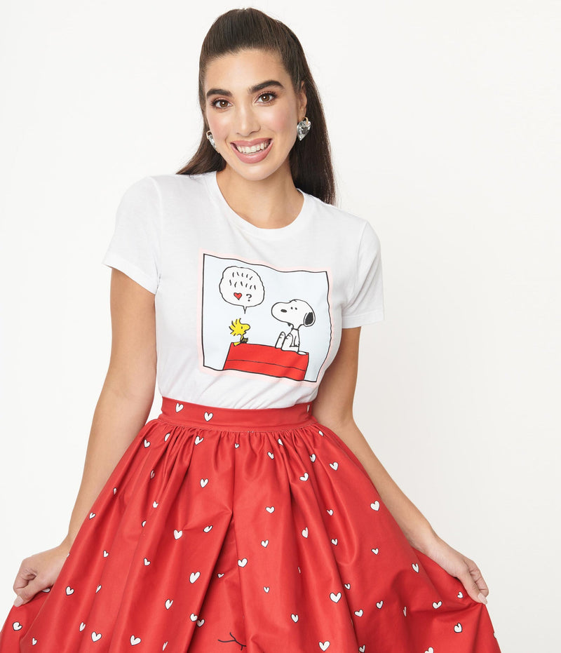 Love Talk Peanuts Fitted T-Shirt Top by Unique Vintage