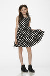 Black & White Polka Dot Kids Dress by Orchid Bloom