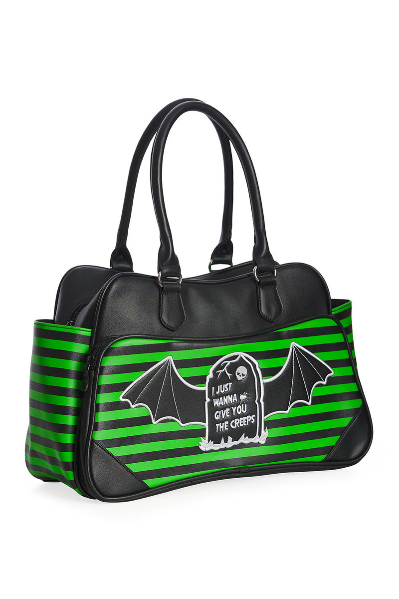 Neon Green Give You the Creeps Tote Bag by Banned