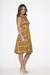 Mustard Plaid Swing Dress by Orchid Bloom