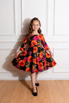Eden Black Autumn Floral Kids Dress by Hearts and Roses