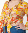 FINAL SALE Yellow and Orange Ruffled and Ready Crop Top