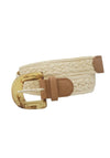 Straw Belt with Lucite Buckle