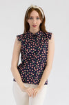 Navy and Pink Cherry Print Top by Tulip B.