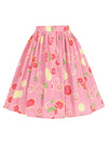 Grapefruit Button Front Full Skirt