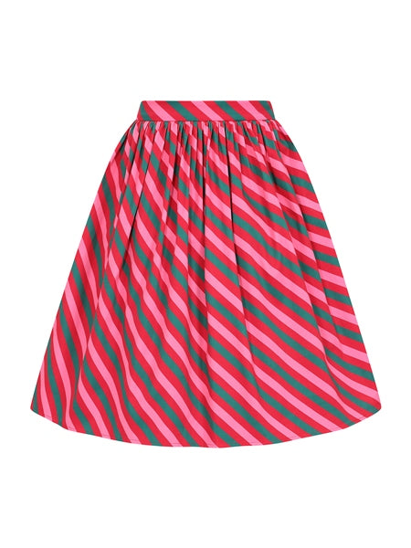 Berry Stripe Jasmine Skirt by Collectif