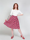 Berry Stripe Jasmine Skirt by Collectif