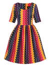 Final Sale Rainbow Wave Amber-Lea Dress by Collectif