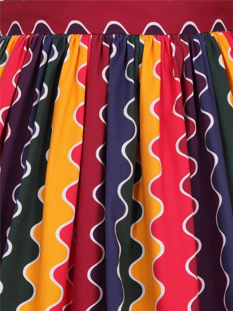 Final Sale Rainbow Wave Jasmine Skirt by Collectif
