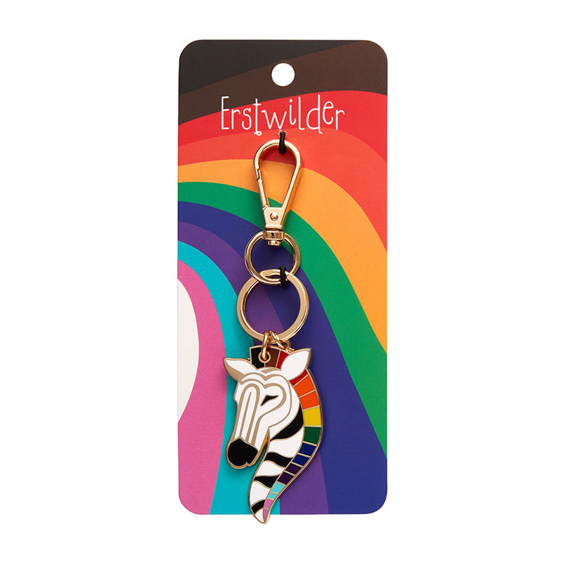 Zelda the Zestful Zebra Enamel Key Ring by Erstwilder