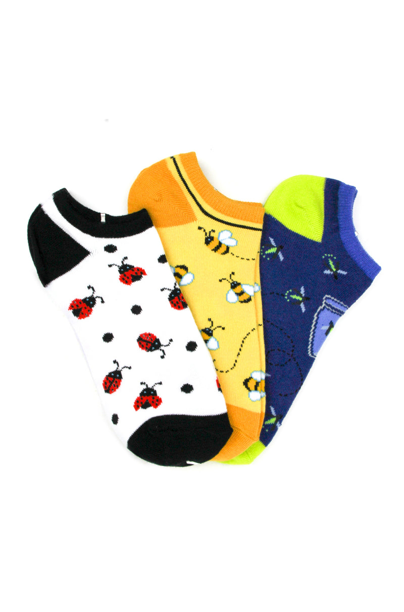 Bugs No-Show Ankle Socks 3-Pack