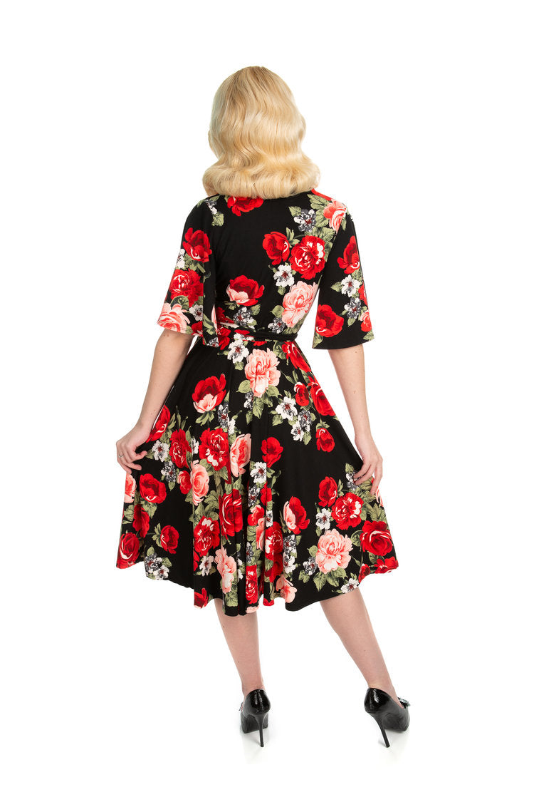 Rose Red Aurora Wrap Dress by Wax Poetic