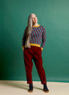 Lattice Teal Alba Pullover Sweater by Palava