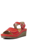 Red Debbie Wedge Sandals by Chelsea Crew