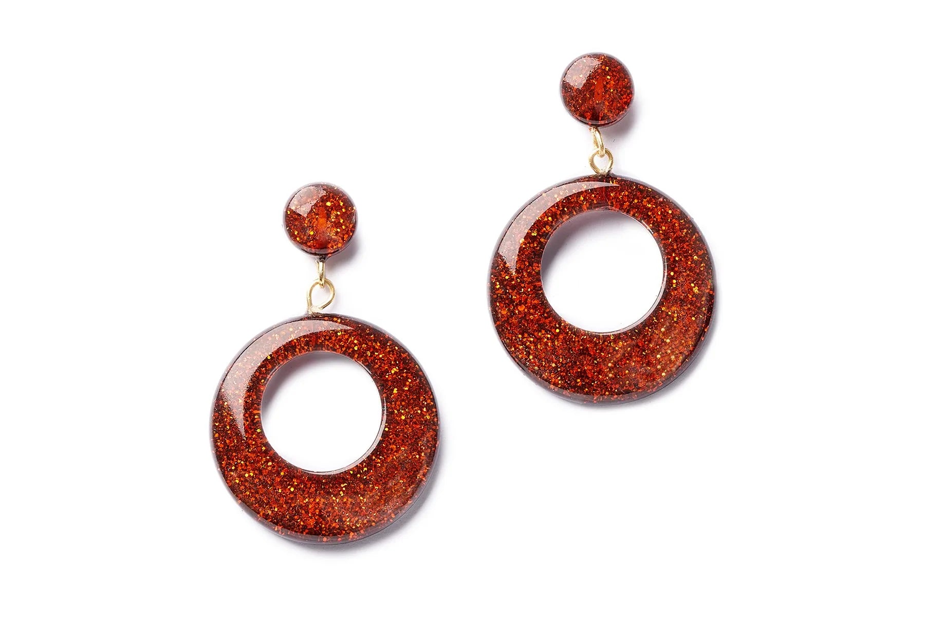 Red 2025 glitter earrings