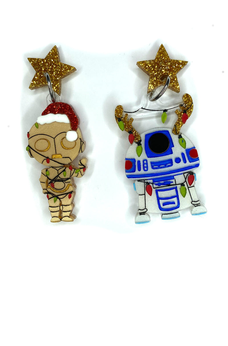 Droid Christmas Strikes Back Earrings by Daisy Jean Florals