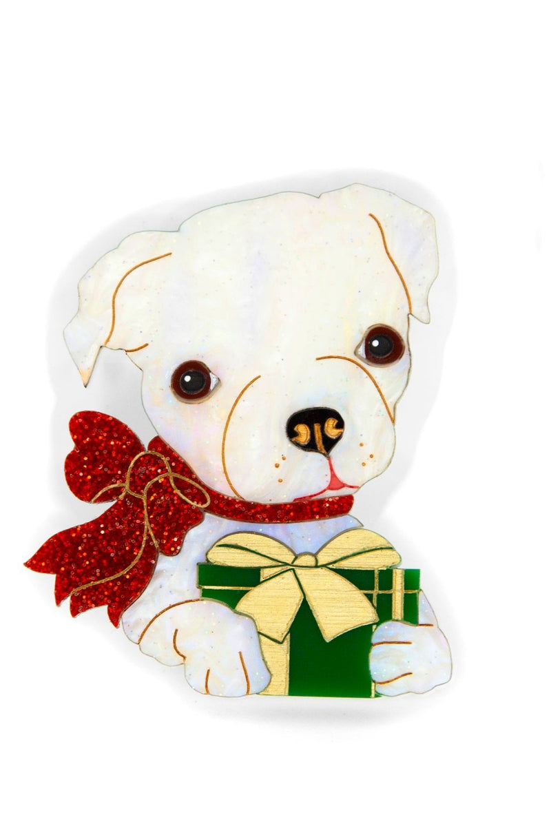 Holly the Christmas Puppy Brooch *by Daisy Jean