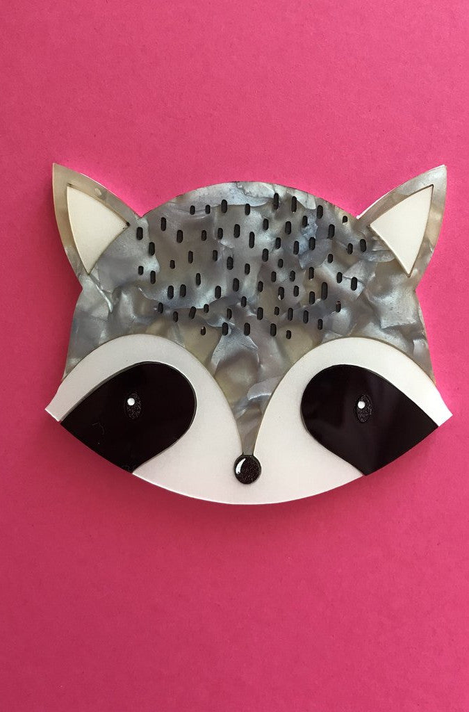 Rhonda Raccoon Brooch by Daisy Jean Florals