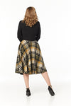 Olive Check Wool Sophie Circle Skirt by Timeless London