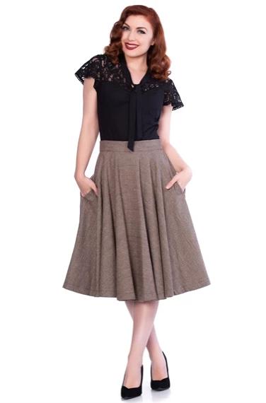 Brown Tweed Sophie Skirt by Timeless London