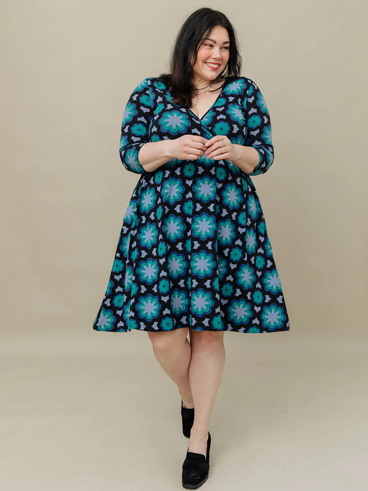 Mod Floral Callie Wrap Dress by Mata Traders
