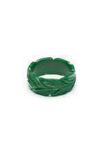 Wide Forest Heavy Carve Fakelite Bangle by Splendette