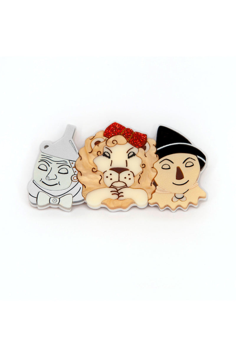 Wizard of Oz Tinman, Lion, & Scarecrow Brooch by Daisy Jean Florals