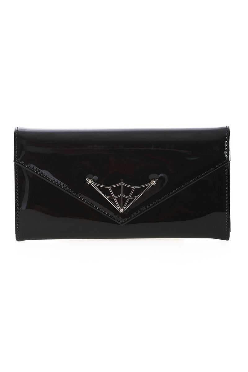Night Lovers Black Patent Wallet by Banned