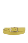 Gold Rectangular Buckle Skinny Belt in Multiple Colors
