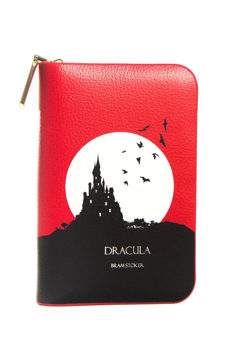 Dracula Moon Red Zip Around Wallet by Well Read Co.