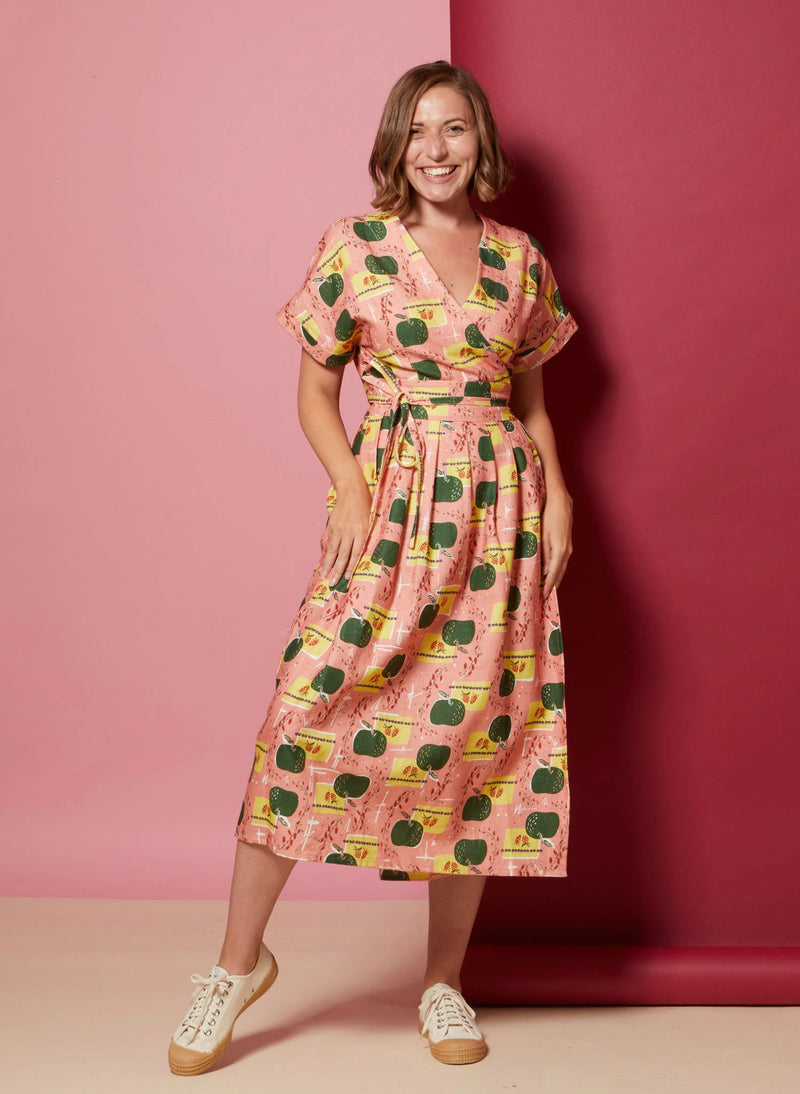 Final Sale Pink Apples Esme Wrap Dress by Palava Small
