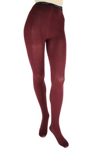 Foot Traffic Burgundy Combed Cotton Tights