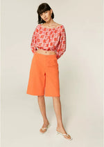 Final Sale Geometric Floral Cropped Top by Compania Fantastica