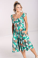 Mint Ukulele Tropical Dress by Hell Bunny