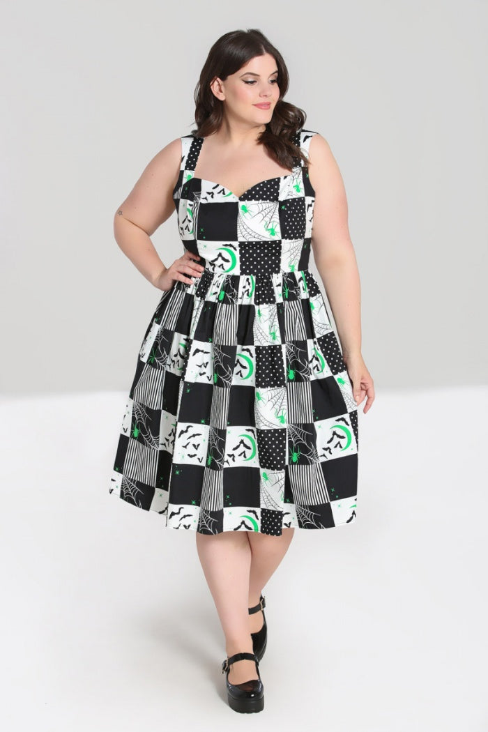 Spider Patchwork 50's Dress by Hell Bunny – Modern