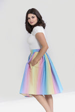 Halo Pastel Rainbow Ombre 50's Skirt by Hell Bunny